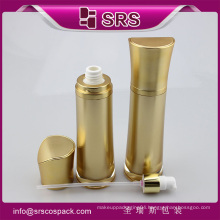 SRS luxury plastic cosmetics 100ml gold color acrylic lotion pump bottle